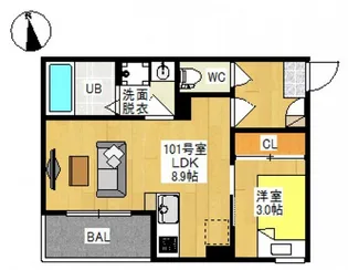 REGALEST 十日市II【1階】の間取り