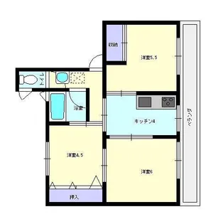 ハイツあかしや【4階】の間取り