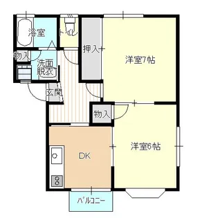 コーポ・サンシティーG棟【2階】の間取り