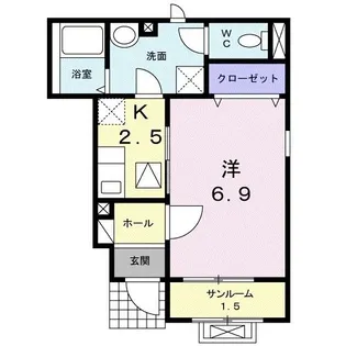 カーサ ミニョン【1階】の間取り