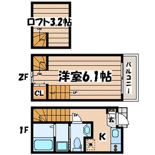 1Kの間取り画像