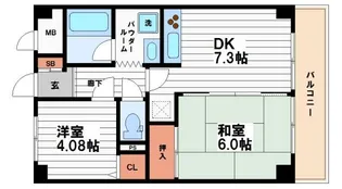 ダイアパレス谷町第3【11階】の間取り