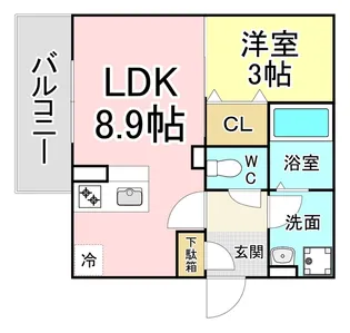 福岡県北九州市小倉北区熊谷3【アパート】の間取り