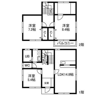 静岡県浜松市中央区神ケ谷町【一戸建】の間取り