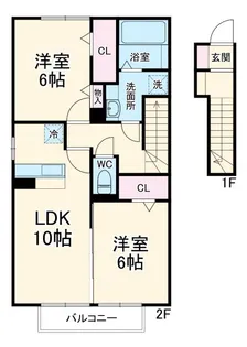 山梨県中巨摩郡昭和町西条新田【アパート】の間取り