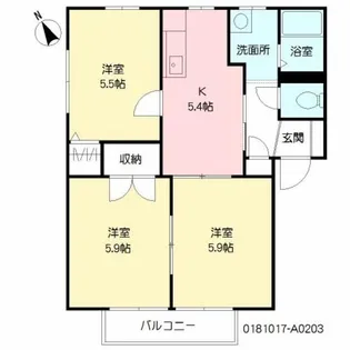 フォーレスアナイ A棟【2階】の間取り