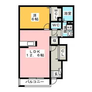 サンリットレジデンスA【1階】の間取り