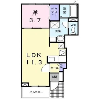 カーサ・ブリーズ B棟【1階】の間取り