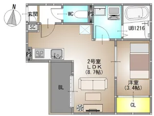 REGALEST 庭瀬I【1階】の間取り