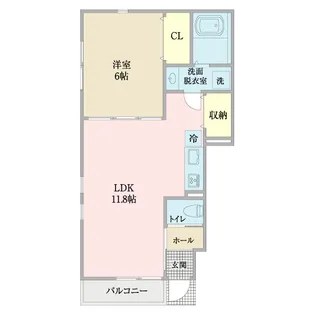 1LDKの間取り画像