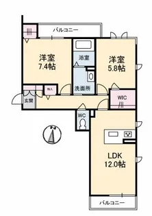 広島県福山市南本庄3丁目【マンション】の間取り