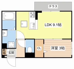 滋賀県彦根市里根町【アパート】の間取り