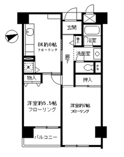 2DKの間取り画像