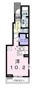 ミニョン ミュゲa【1階】の間取り