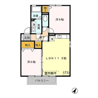 ウッズパディーA【2階】の間取り