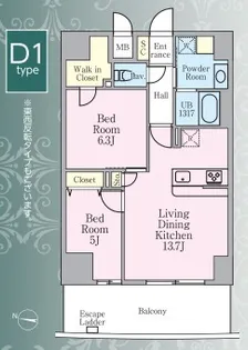 グランシエル川口【7階】の間取り