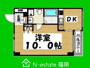 福岡県福岡市早良区西新2【マンション】の間取り