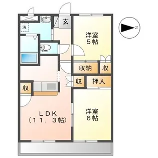 アムールエバーハイツ【1階】の間取り