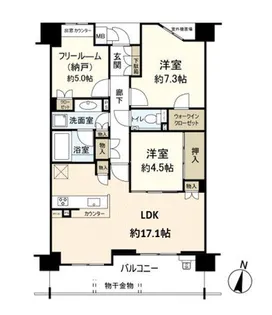 ジオ甲子園口北町【4階】の間取り