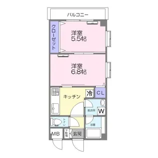ベルフラワー2【2階】の間取り