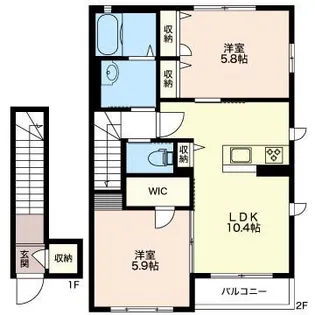 ハイツロゼ E【2階】の間取り