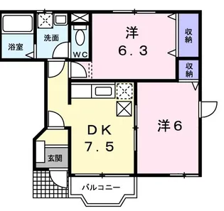 ライゼ・アルカンシエルA【1階】の間取り