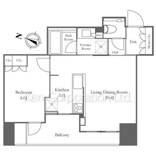 プラウドタワー東池袋ステーションアリーナ【7階】の間取り