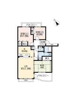UR高槻・阿武山七番街【3階】の間取り
