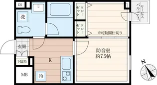 「防音マンション」クリオラモード新江古田サウンドテラス【1階】の間取り