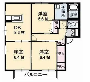 ディアス2000 C棟【2階】の間取り