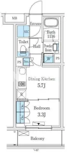 コスモグラシア学芸大学【4階】の間取り