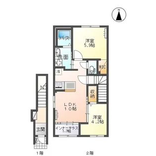 イリアス【2階】の間取り