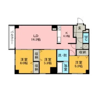 サンヴェール中央【8階】の間取り