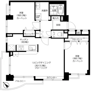 アンソレイエ・サンク【3階】の間取り