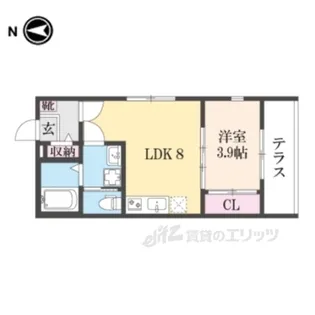 ムーンローズ椥辻【1階】の間取り