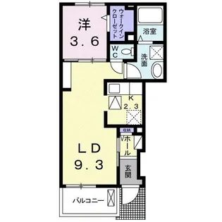 ルピナス・リバーA【1階】の間取り