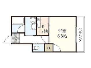 ユニクオーレ五日市II【1階】の間取り