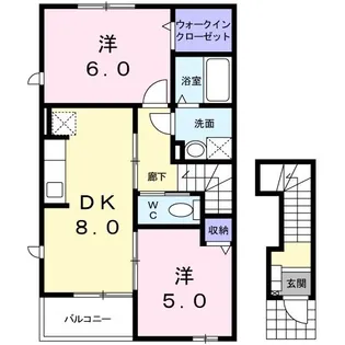 エル カーサ A【2階】の間取り