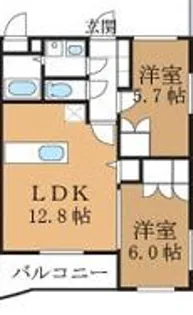 ピノ・ソレアード【2階】の間取り