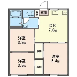 ハイツ村上【1階】の間取り