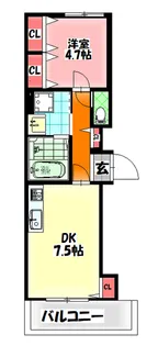 クリエオーレ橋波西之町【1階】の間取り