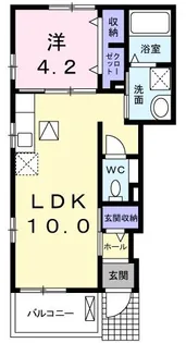 サニーウェル【1階】の間取り