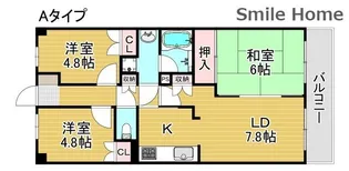 deuxローズレイアA棟【1階】の間取り