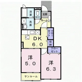 ソレイユ A【1階】の間取り