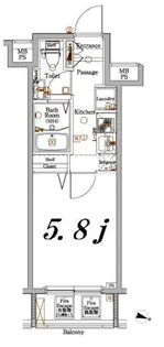 アクサス板橋本町Sta.【9階】の間取り