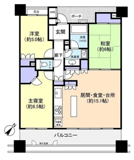 己斐本町パーク・ホームズ【5階】の間取り
