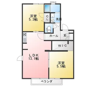 リヴェールK&S【1階】の間取り