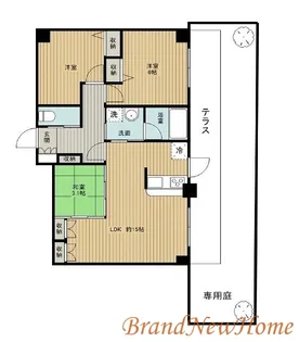 デルメゾン三国丘【1階】の間取り