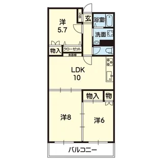 スカイハイツ楠【1階】の間取り