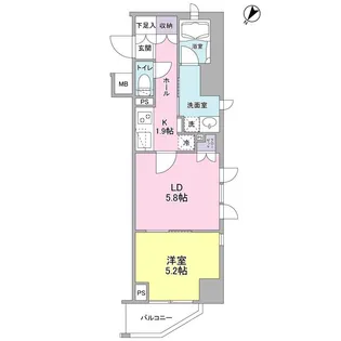 グラマシー横濱関内【6階】の間取り